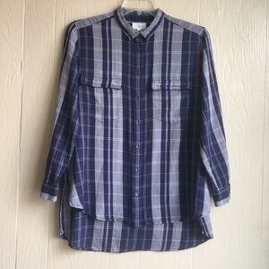 Lou & Grey Plaid Boyfriend Button Down Shirt